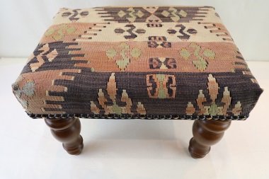 R7033 Vintage Kilim Covered Footstools