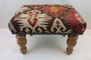 R7750 Vintage Kilim Covered Footstools