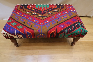 R4718 Vintage Kilim Stool Table