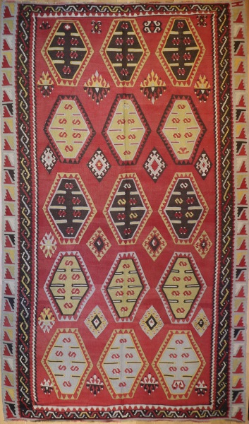 R5847 Vintage Sivas Turkish Kilim Rug