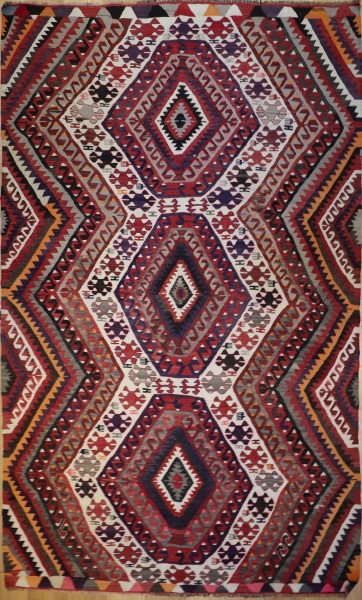 R7173 Vintage Turkish Antalya Kilim Rug