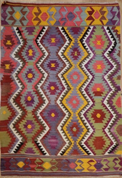 R8714 Vintage Turkish Antalya Kilim Rug