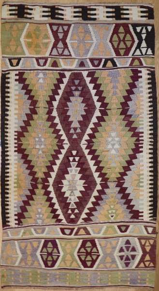 R8718 Vintage Turkish Antalya Kilim Rug