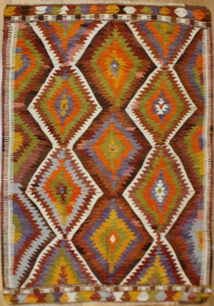 Vintage Turkish Antalya Kilim Rug R8020