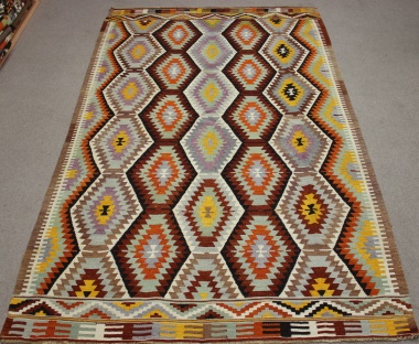 Beautiful Hand Woven Tribal And Village Vintage Turkish Antalya Kilim Rugs 9874