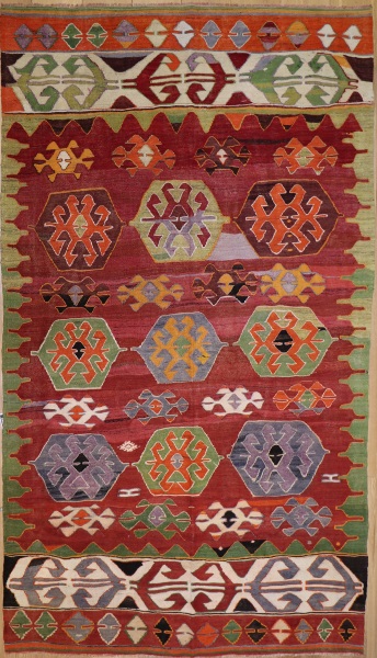 R9074 Vintage Turkish Cal Kilim Rugs