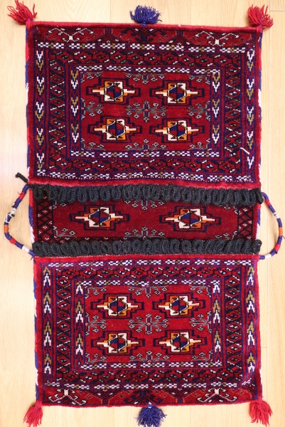 R7953 Vintage Turkish Carpet Saddle Bags