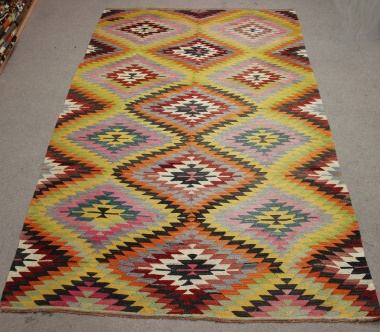 Vintage Turkish Denizli Kilim Rug R8731