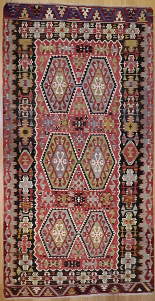 R7474 Vintage Turkish Esme Kilim Rug