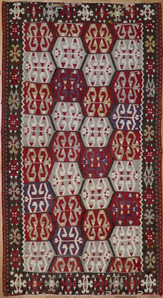 R8734 Vintage Turkish Esme Kilim Rug