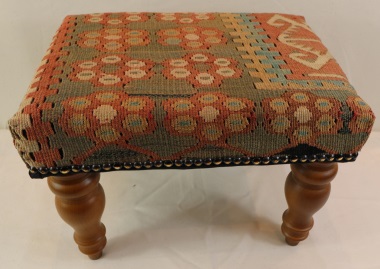 R5384 Vintage Turkish Foot Kilim Stools