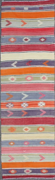 R7473 Vintage Turkish Hand woven Kilim Runner