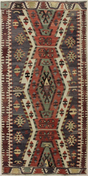 R3479 Vintage Turkish Kayseri Kilim