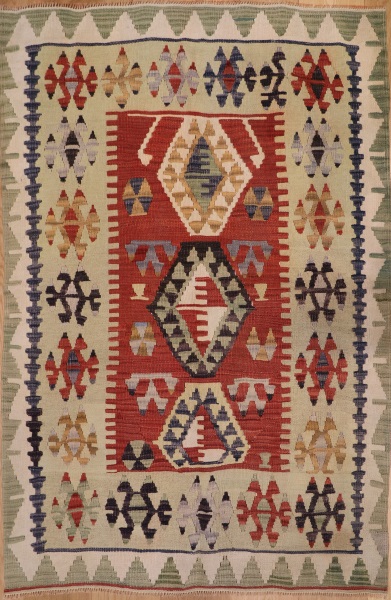 R6425 Vintage Turkish Kilim Rug