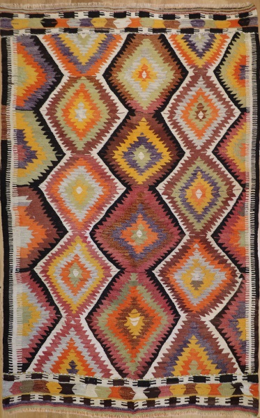 R6822 Vintage Turkish Kilim Rug