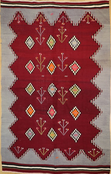 R6828 Vintage Turkish Kilim Rug