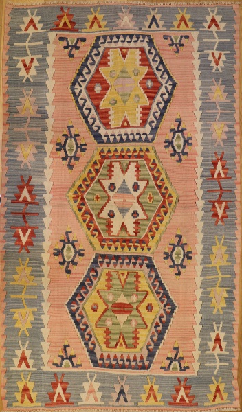 R6845 Vintage Turkish Kilim Rug