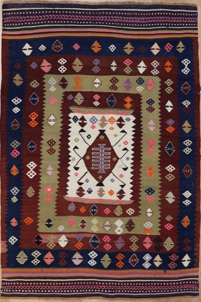 R7864 Vintage Turkish Kilim Rug