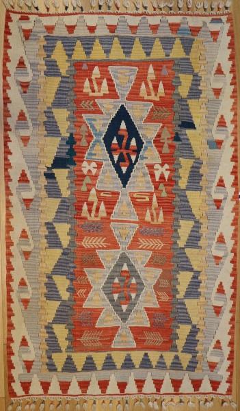 R8135 Vintage Turkish Kilim Rug