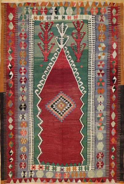 R8180 Vintage Turkish Kilim Rug