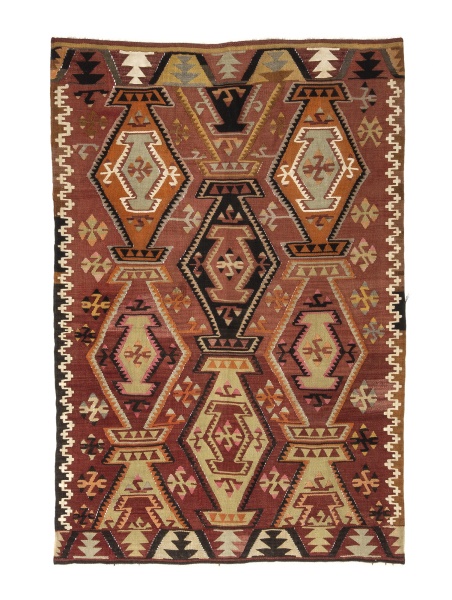 R8199 Vintage Turkish Kilim Rug