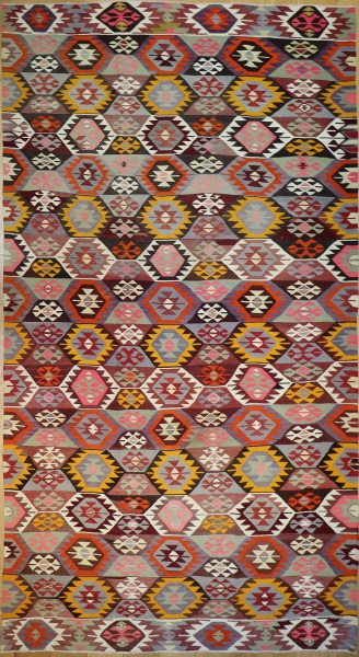 R8167 Vintage Turkish Kilim Rug