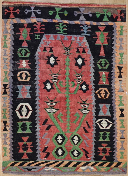 R8624 Vintage Turkish Kilim Rug