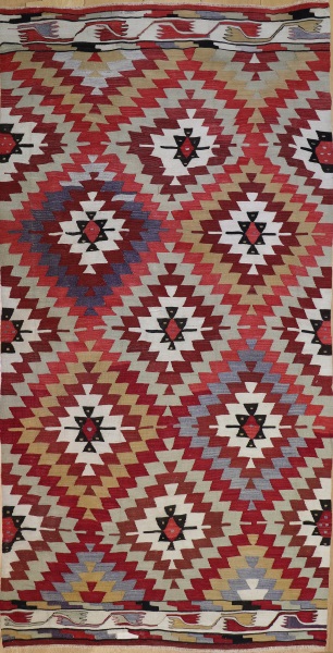 R8708 Vintage Turkish Kilim Rug