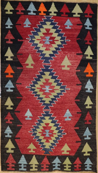 R8710 Vintage Turkish Kilim Rug