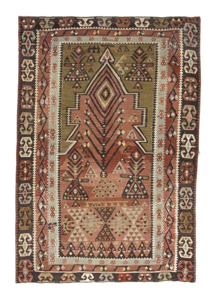 R8716 Vintage Turkish Kilim Rug