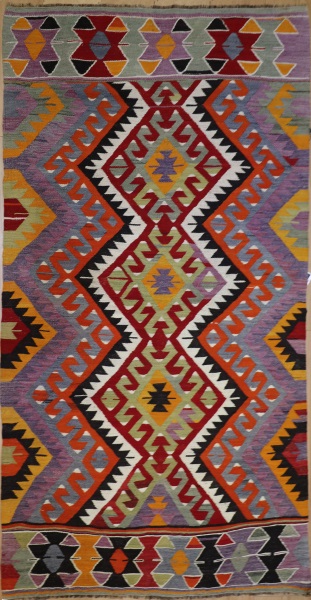 R8717 Vintage Turkish Kilim Rug