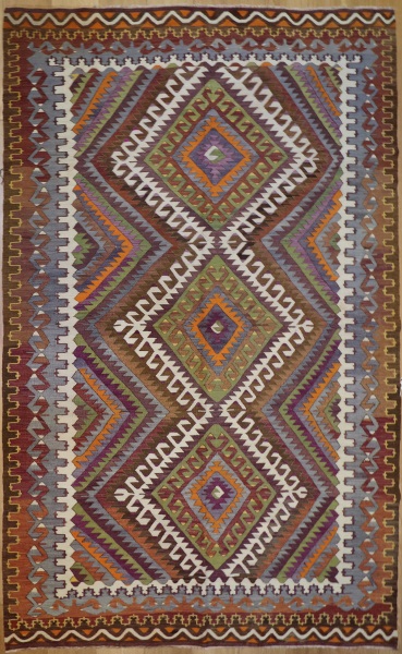 R8754 Vintage Turkish Kilim Rug