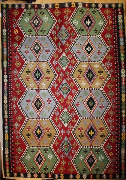 R8069 Vintage Turkish Kilim Rug