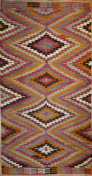 R7858 Vintage Turkish Kilim Rugs London UK