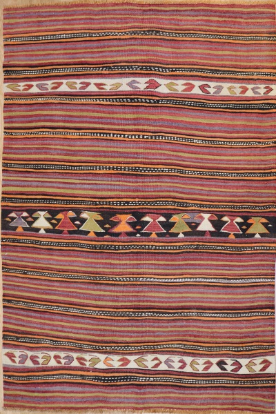 R7514 Vintage Turkish Konya Kilim Rug