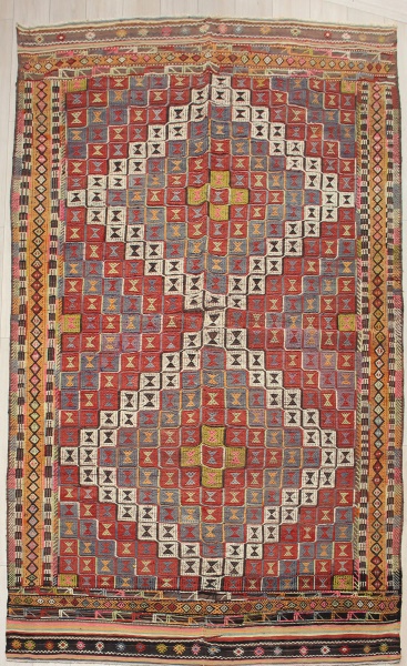 R7828 Vintage Turkish Kula Kilim Rug