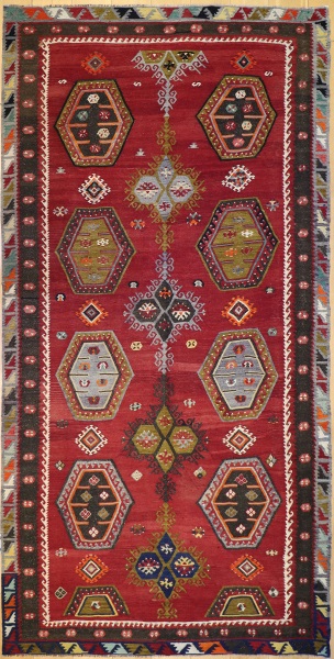R7846 Vintage Turkish Sivas Sarkisla Kilim Rug