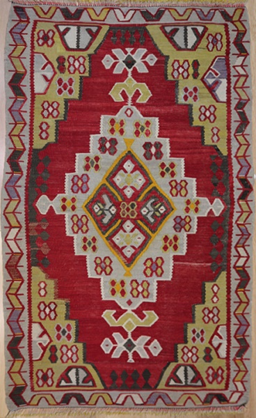 R1583 Vintage Ushak Turkish Kilim