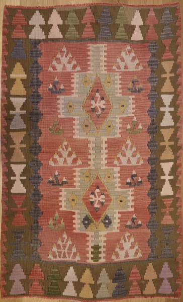 R6337 Vintage Ushak Turkish Kilim Rugs