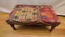 R7596 Antique Turkish Kilim Ottoman Stool Table