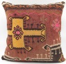 XL487 Antique Turkish Kilim Pillow Cover
