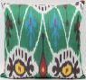 Green Silk Ikat Cushion Covers - i191