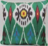Green Silk Ikat Cushion Covers - i193