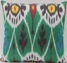 Green Silk Ikat Pillow Covers - i225