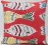 Red Silk Ikat Cushion Covers - i194