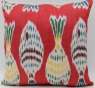 Red Silk Ikat Cushion Covers - i227