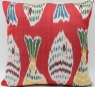 Red Silk Ikat Cushion Covers - i235