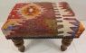 R7033 Vintage Kilim Covered Footstools