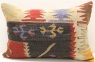 D131 Vintage Lumbar Kilim Pillow Cover